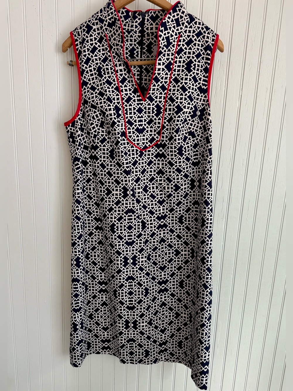 Navy and Red Cotton Dress Size 10 NWT